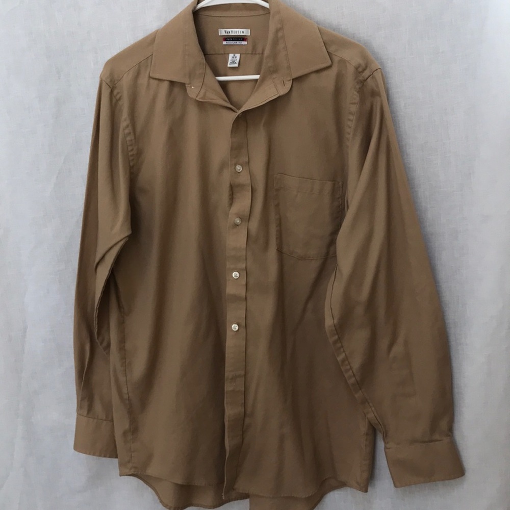 Van Heusen Flex Collar Regular Khaki Dress Shirt